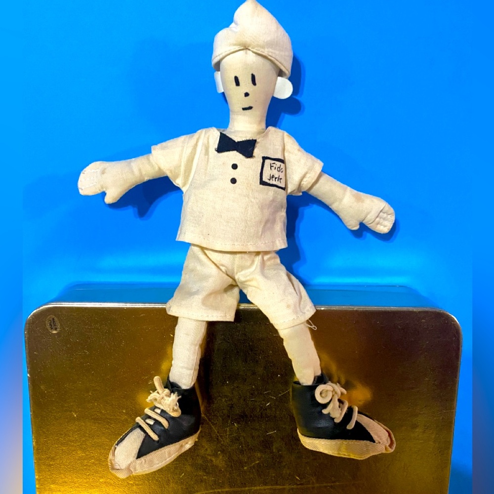 FIDO DIDO 7UP VTG 1988 FIDO JERK BOY RAG DOLL PLUSH ORIGINAL 7UP COLLECTIBLE 9”